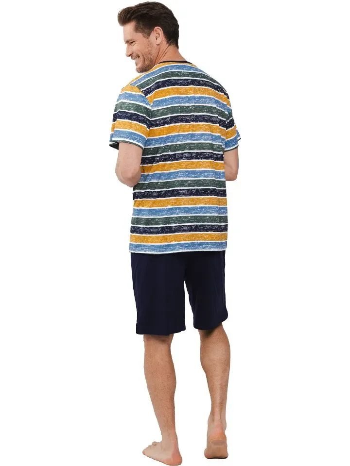 Pastunette Heren Pyjama: Gestreept, korte broek ( PAS.69 )