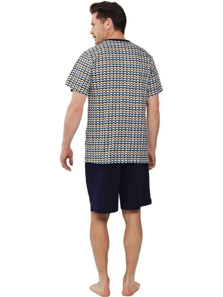 Pastunette Heren Pyjama: multi color, korte broek ( PAS.70 )
