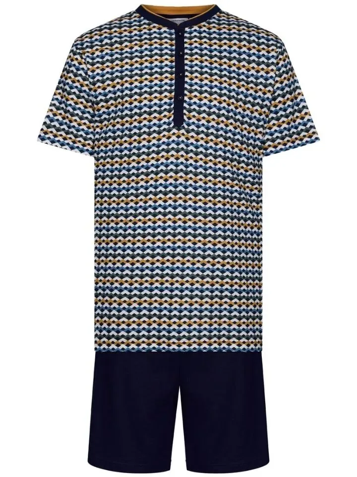 Pastunette Heren Pyjama: multi color, korte broek ( PAS.70 )