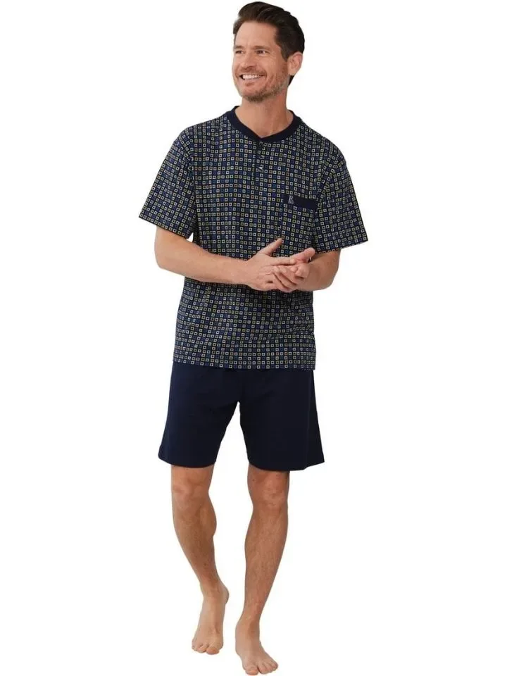 Pastunette / Robson Heren Pyjama: multi color, korte broek ( PAs.71 )