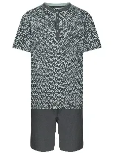 Pastunette heren pyjama: Groen, Korte mouw met short ( PAS.82 )