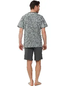 Pastunette heren pyjama: Groen, Korte mouw met short ( PAS.82 )