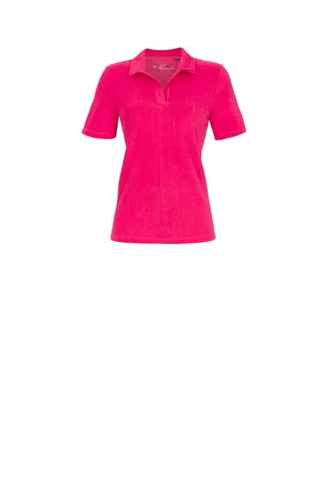 Ringella Bloomy Pyjama dames: Terry Badstof, Rood, polo shirt ( RIN.554 )