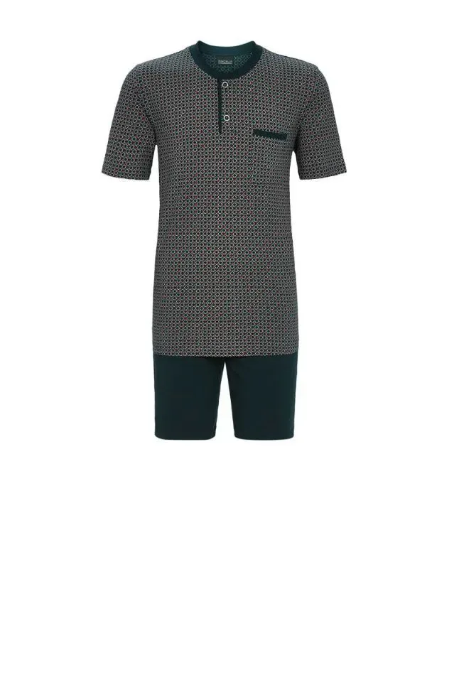 Ringella Heren pyjama: koret mouw + short, tot 4XL  rin.555
