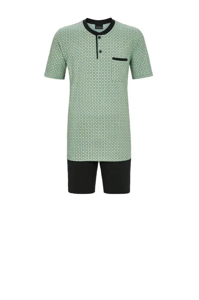 Ringella Heren pyjama: koret mouw + short, tot 4XL ( RIN.556 )