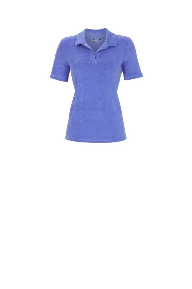 Ringella Bloomy Pyjama dames: Terry Badstof, Blauw, polo shirt ( RIN.557 )