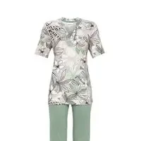 Ringella Pyjama dames: Groen, korte mouw + 3/4 broek, modal katoen ( RIN.561 )