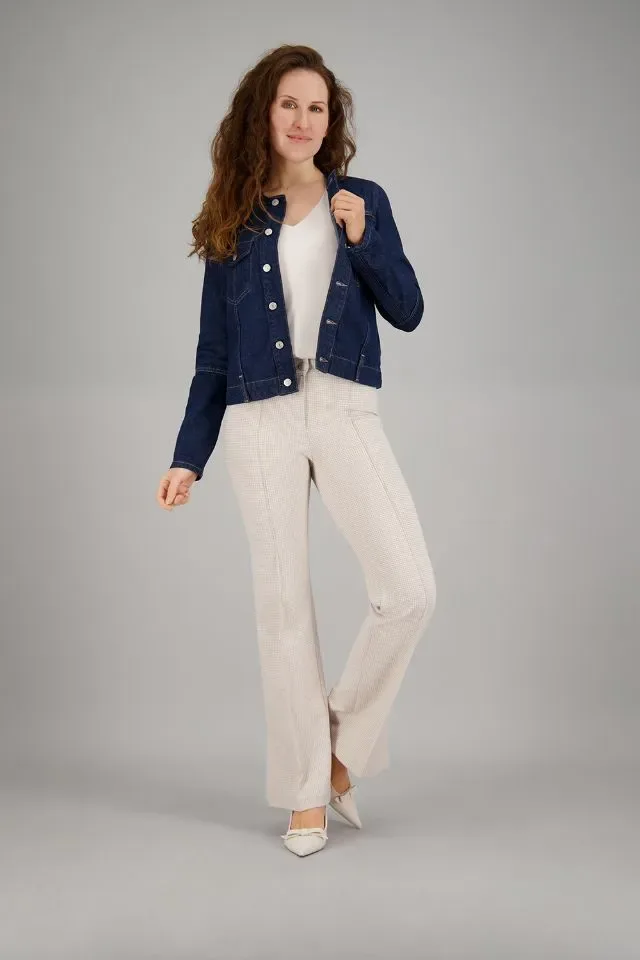 Gardeur Broek: Zaria3, pied des poules, Beige ( GAR.11 )