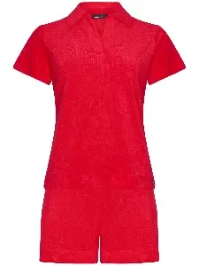 Pastunette Rebelle Dames Pyjama: Rood, Terry badstof ( zomerse badstof ) ( PAS.90 )