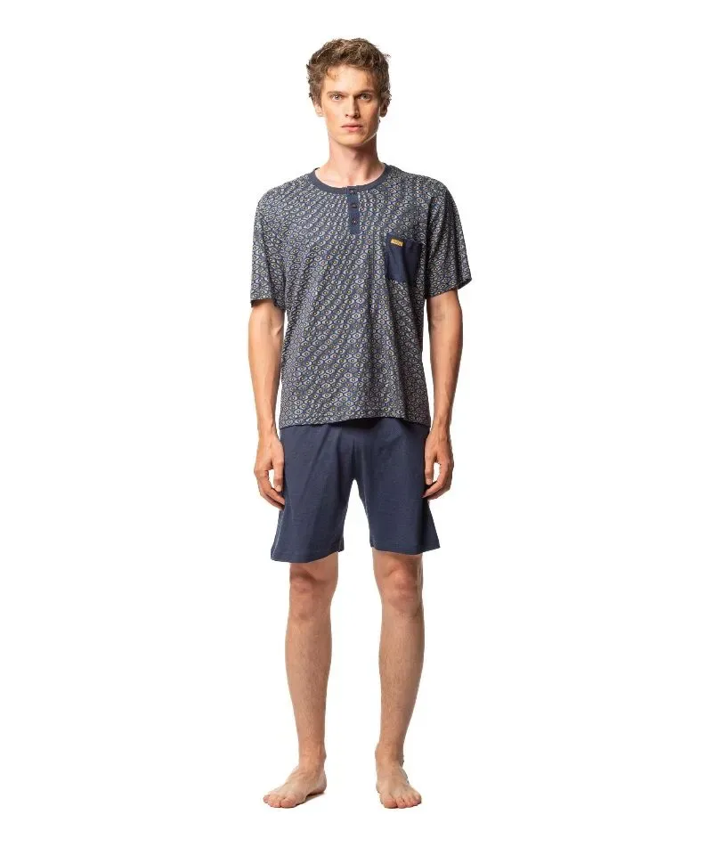 Soy ( Egatex ) Heren pyjama: Blauw ( EGA.464 )