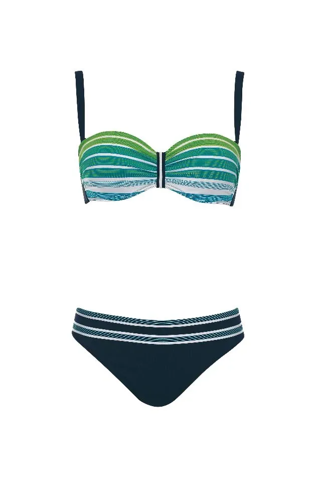 Sunflair Bikini: Blauw gestreept, voorgevormd, strapless mogelijk  sunf.175