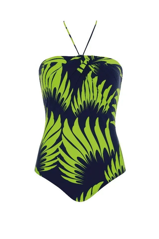 Sunflair badpak: Blauw / groen, Strapless  sunf.178