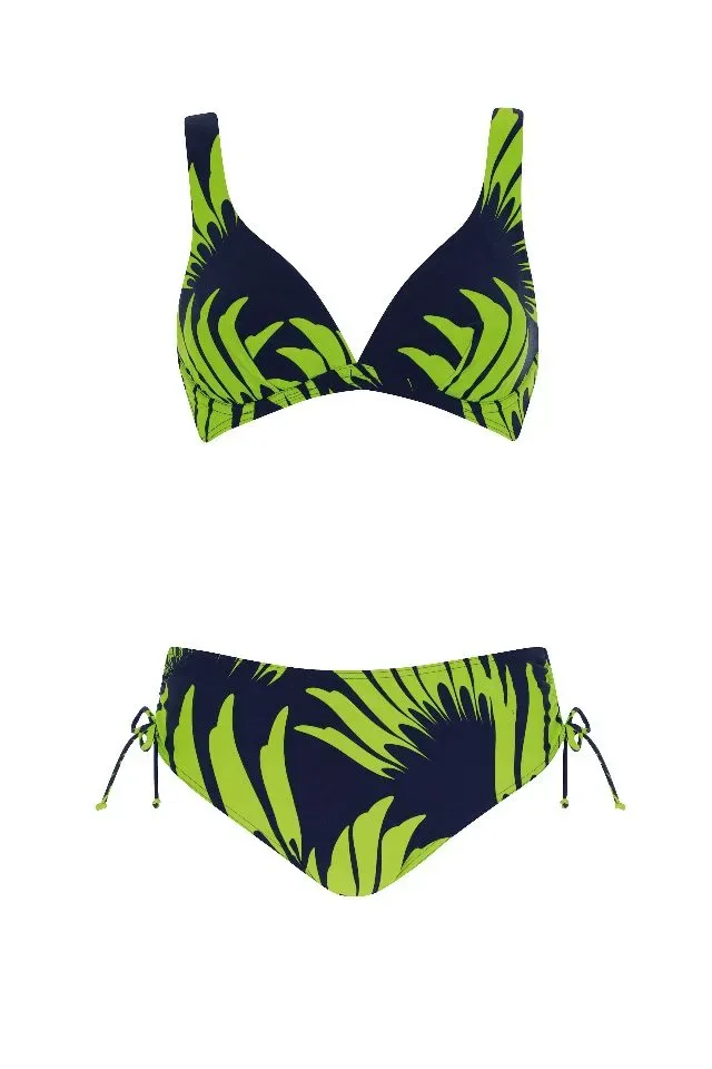 Sunflair Bikini: groen / blauw met beugel, midi slip ( SUNF.184 )