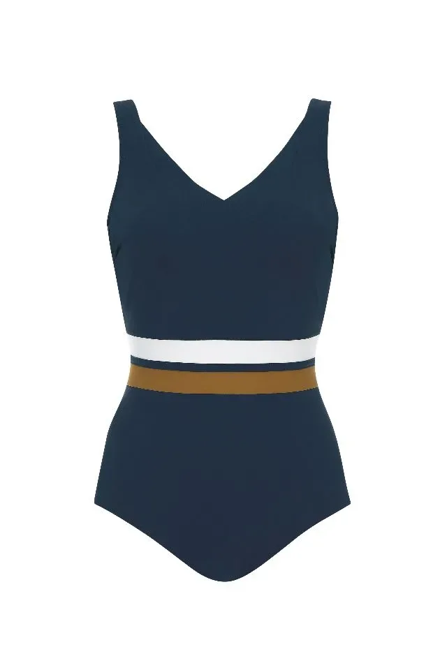 Sunflair badpak: Blauw, V hals ( SUNF.211 )
