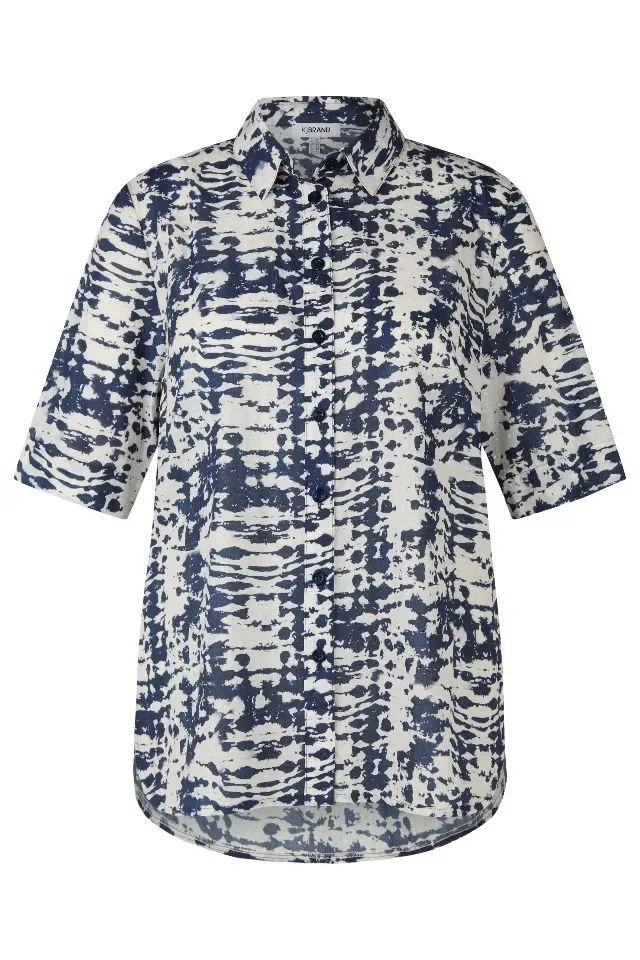 Kj Brand Bloes: Ecru/ blauw, Duitse maten ( BRA.323 )
