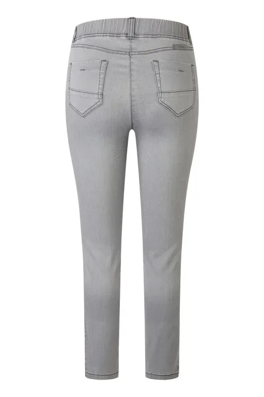 KJ Brand Jeansbroek: Grijs, Jenny, skinny, elastiek in de lenden ( BRA.324 )
