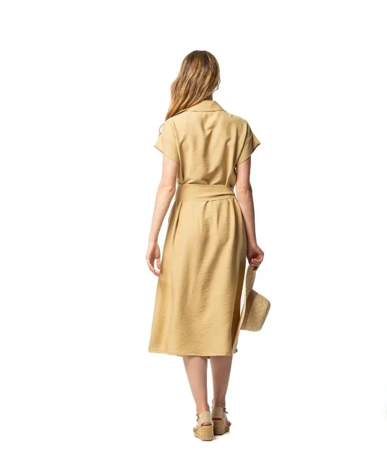 Egatex kleed: Effen beige, zomer kleed, ( EGA.470 )