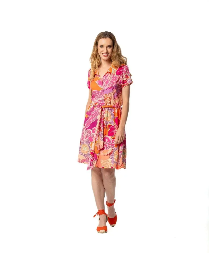 Egatex zomerkleed: Lichte jersey stof, Doorknoop model ( EGA.475 )