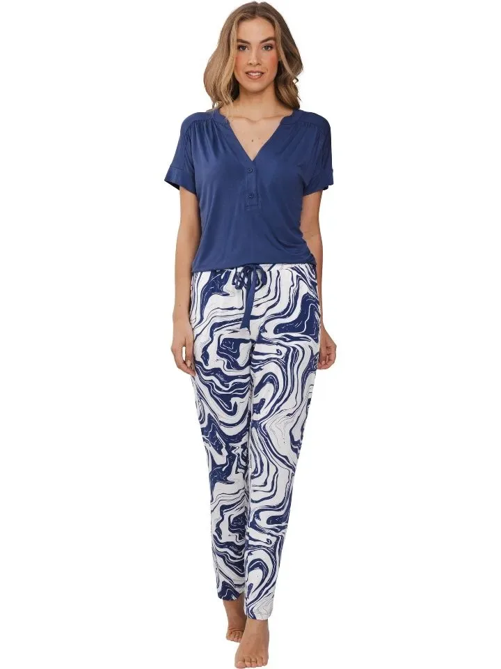 Pastunette Pyjama dames: korte mouw / lange broek, Viscose ( PAS.91 )