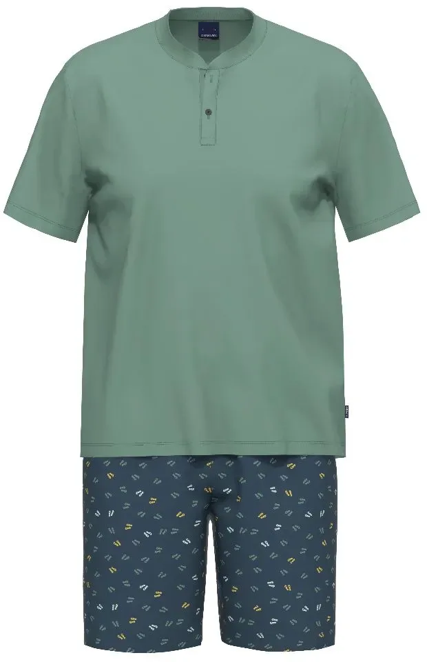 Ammann Pyjama heren: Groen, korte mouw ( AMM.648 )