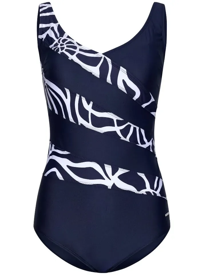 Pastunette Badpak: Blauw, V hals ( PAS.95 )