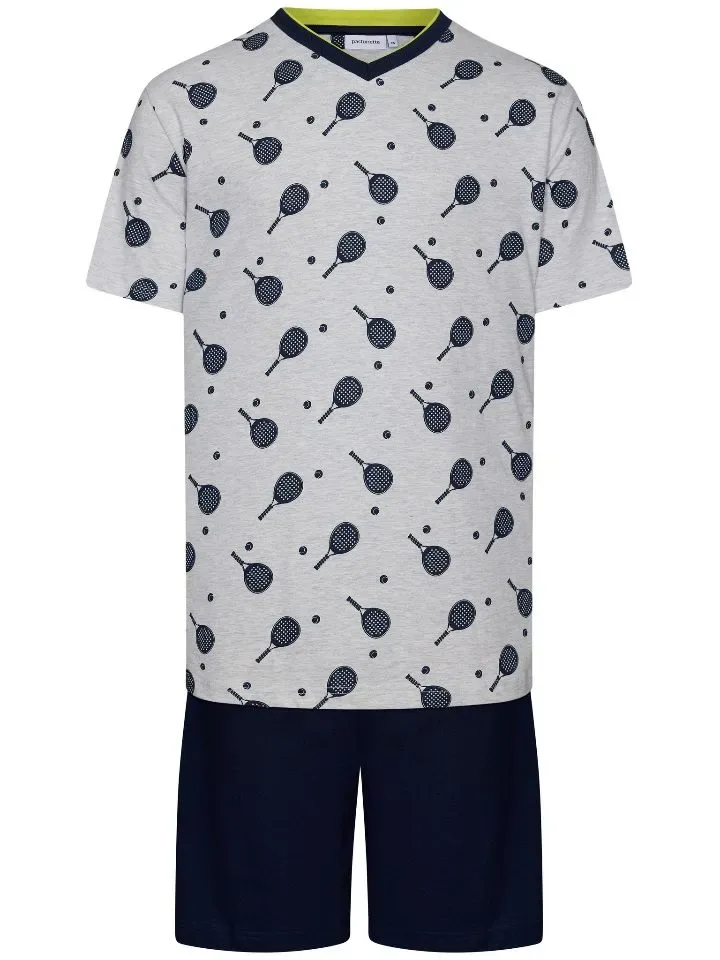 Pastunette Heren Pyjama: Padel motief, V hals ( 98 )