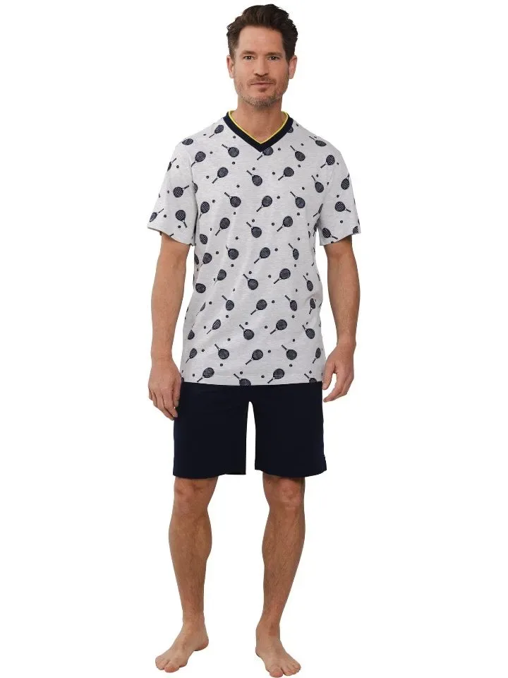 Pastunette Heren Pyjama: Padel motief, V hals ( 98 )