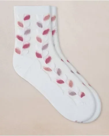 Bleuforêt dames sokken: wit / roze fantasie ( BLEU.135 )
