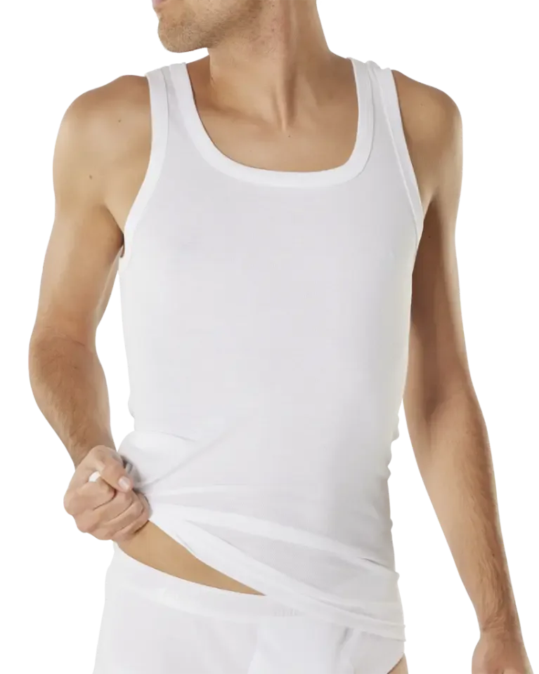 Dulcia Heren singlet: GRIJS ( tot 4XL ) Basic 1-1 Cotton ( DUL.25 )