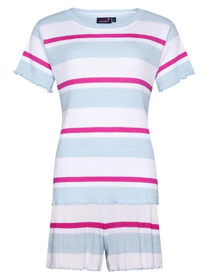 Pastunette Rebelle Pyjama Dames: gestreept, short PAS.107