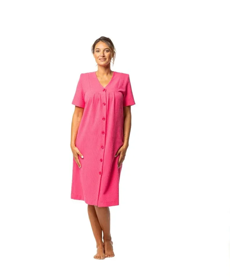Egatex zomer kamerjas: Pink, Korte mouw met knopen ( EGA.481 )
