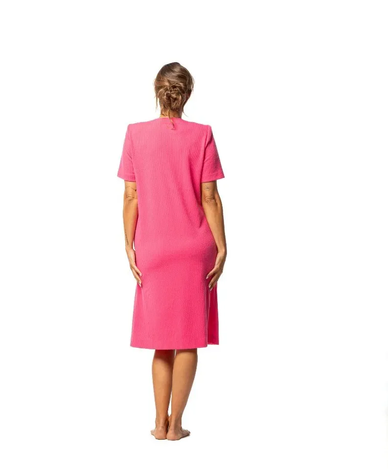 Egatex zomer kamerjas: Pink, Korte mouw met knopen ( EGA.481 )