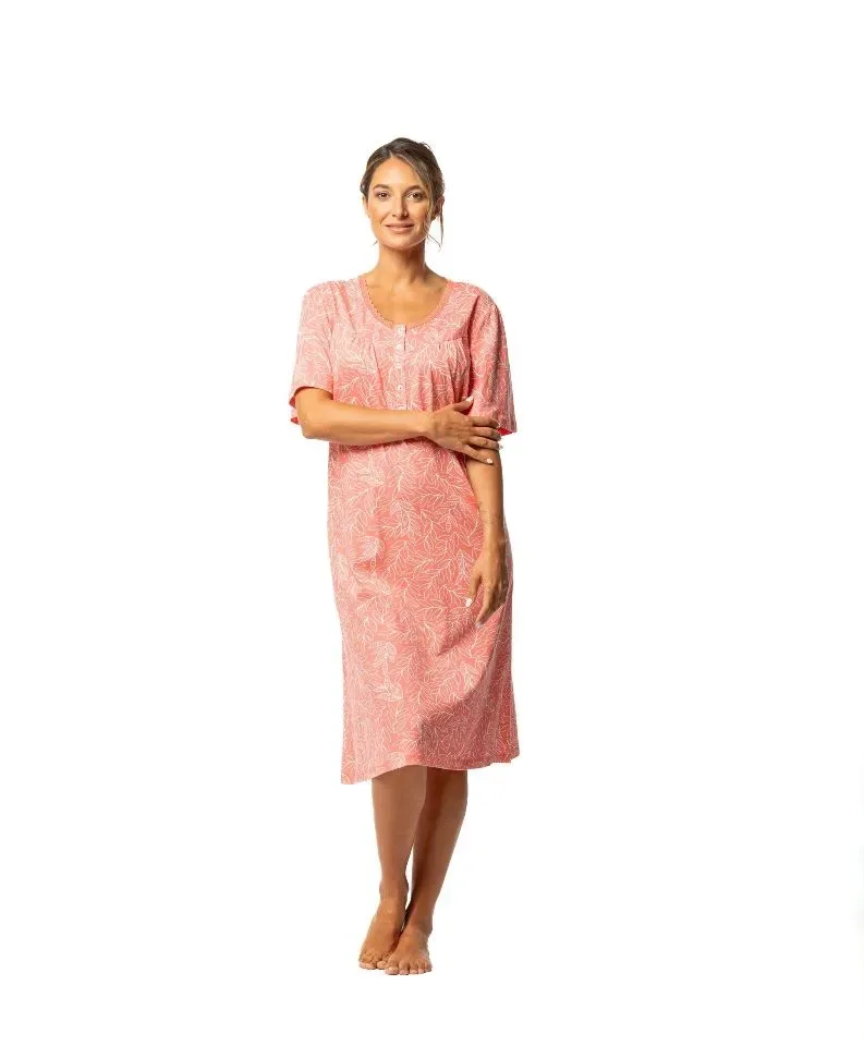 Egatex Dames Nachthemd: Oranje, lang model ( EGA.486 )