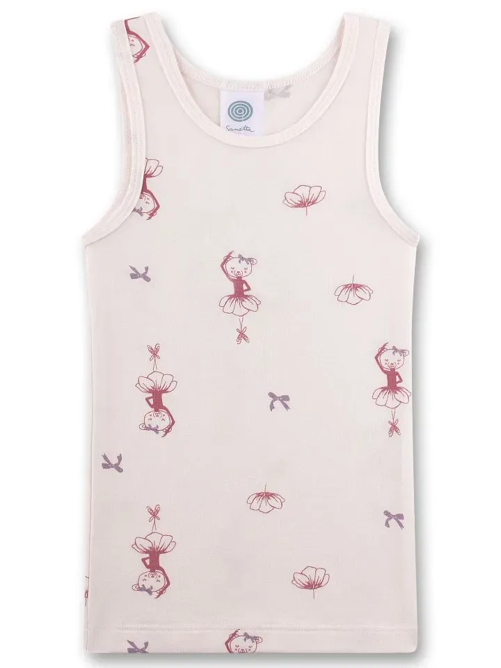 Sanetta meisjes singlet: Ballet beertje, modal / katoen ( SAN.149 )