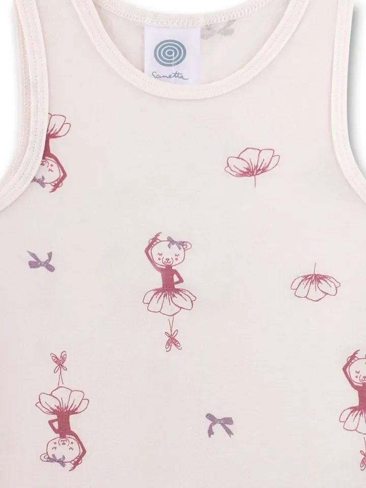 Sanetta meisjes singlet: Ballet beertje, modal / katoen ( SAN.149 )