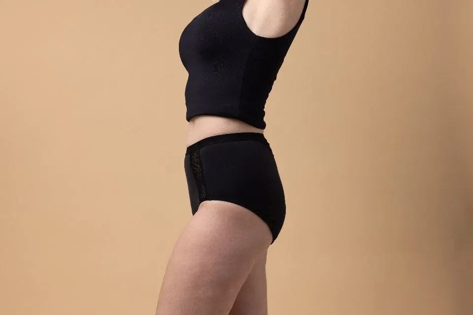 Moi & Marie Menstruatie slip: Romee, Zwart, met kant ( MOI.2 )