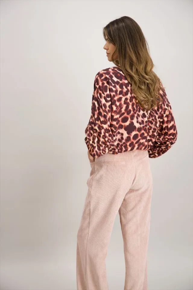 Signe Nature Dames bloes: Geprint, bordeaux / roze ( Signe.1322 )