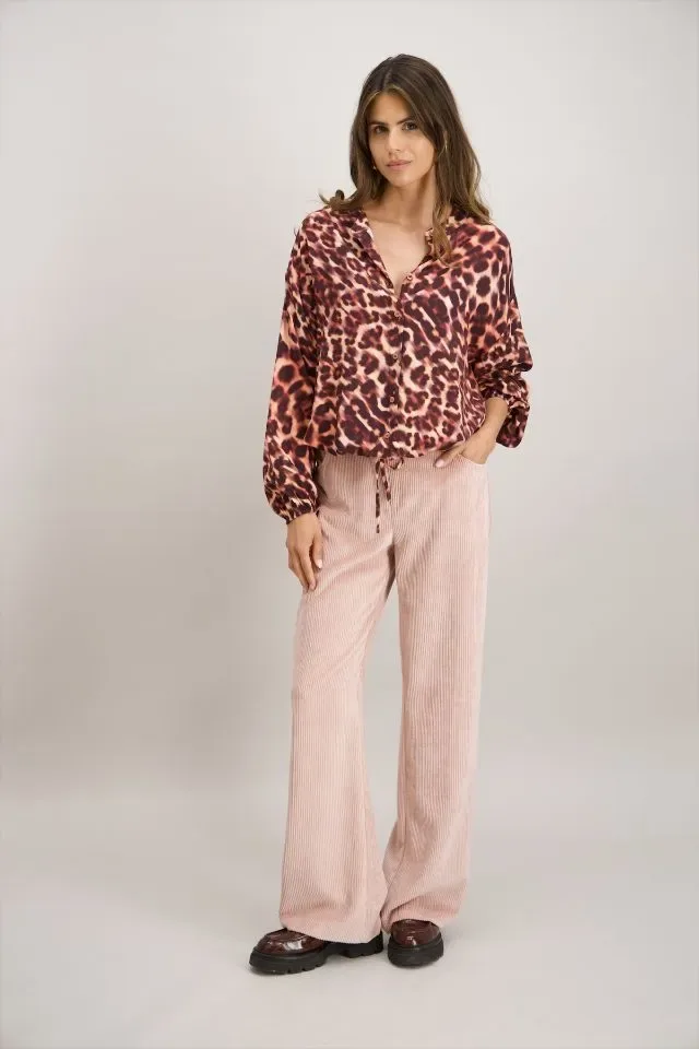 Signe Nature Dames bloes: Geprint, bordeaux / roze ( Signe.1322 )