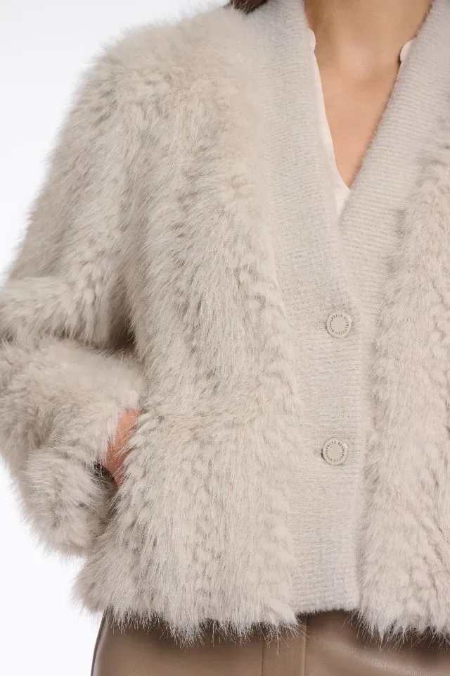 Rino & Pelle Cardigan: Chaimae, Birch color, Lang harig ( RINO.79 )