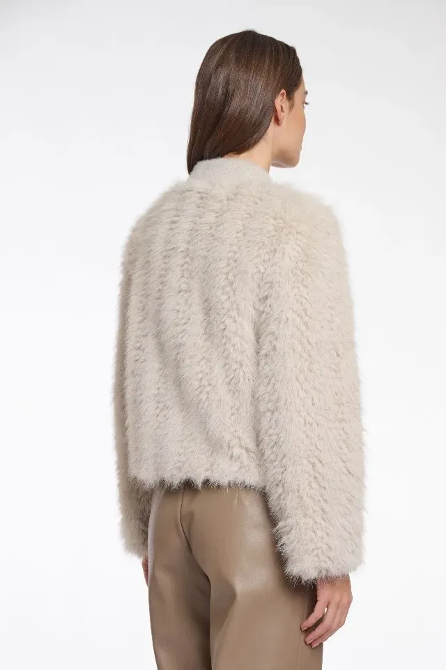 Rino & Pelle Cardigan: Chaimae, Birch color, Lang harig ( RINO.79 )