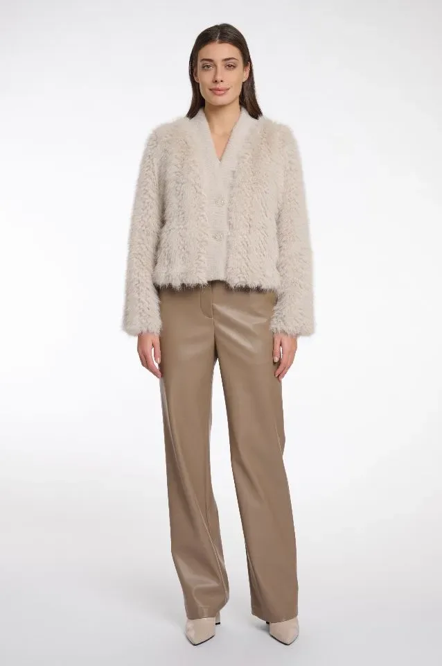 Rino & Pelle Cardigan: Chaimae, Birch color, Lang harig ( RINO.79 )