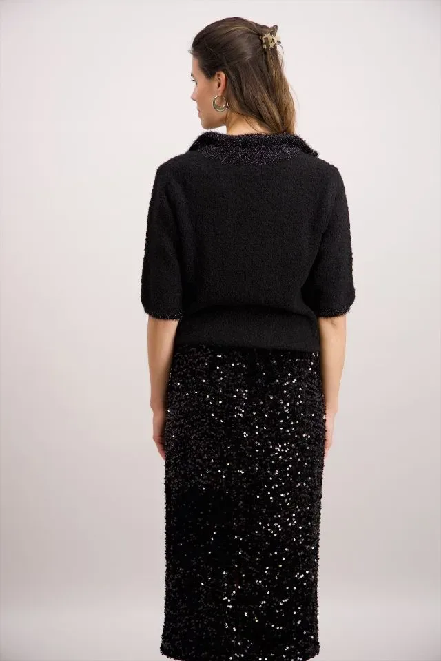 Signe Nature Pull: korte mouw, glitter kol ( Signe.1332 )