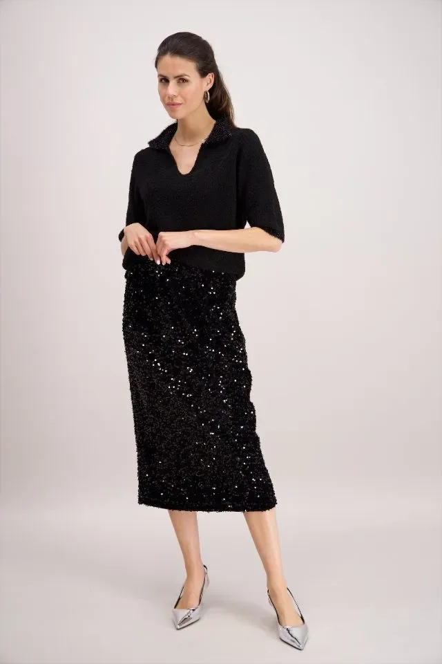 Signe Nature Pull: korte mouw, glitter kol ( Signe.1332 )