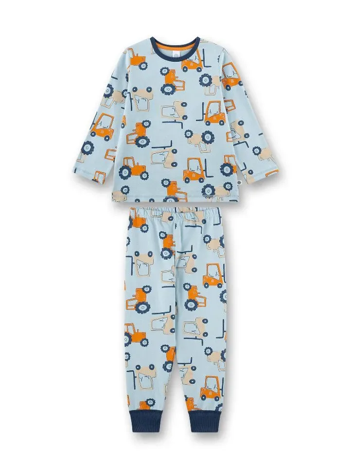Sanetta Pyjama jongens: Tractor, licht blauw, 100% katoen ( SAN.159 )