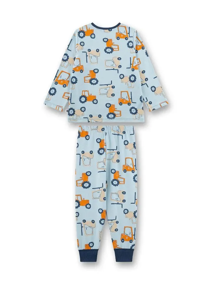 Sanetta Pyjama jongens: Tractor, licht blauw, 100% katoen ( SAN.159 )