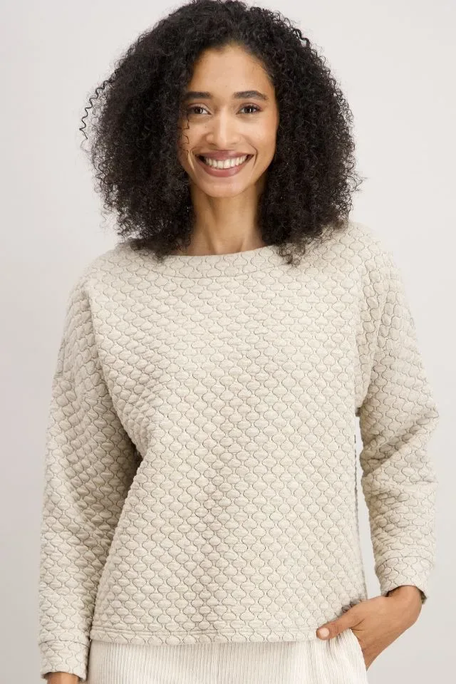 Signe Nature dames pull: Ecru lange mouw ( Signe.1336 )