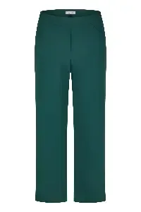 KJ Brand dames broek: Effen groen, Duitse maten, elastiek in de lenden ( BRA.334 )