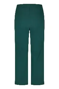 KJ Brand dames broek: Effen groen, Duitse maten, elastiek in de lenden ( BRA.334 )