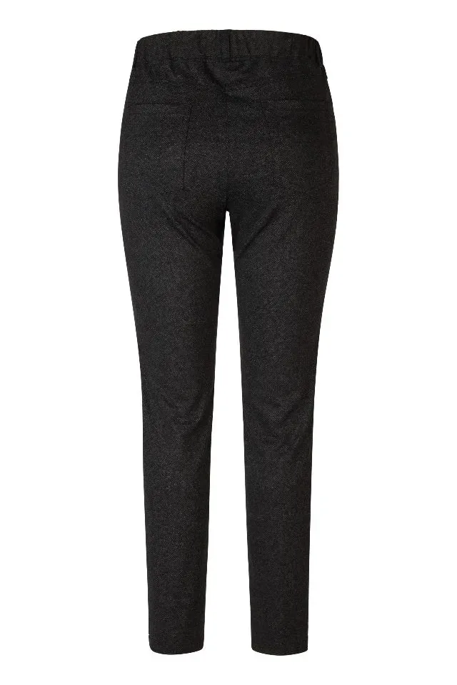 KJ Brand dames broek: Jenny, Donker blauw/zwart , Duitse maten, elastiek in de lenden ( BRA.336 )