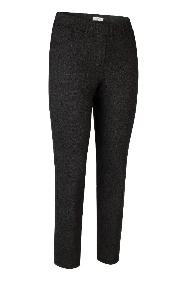 KJ Brand dames broek: Jenny, Donker blauw/zwart , Duitse maten, elastiek in de lenden ( BRA.336 )